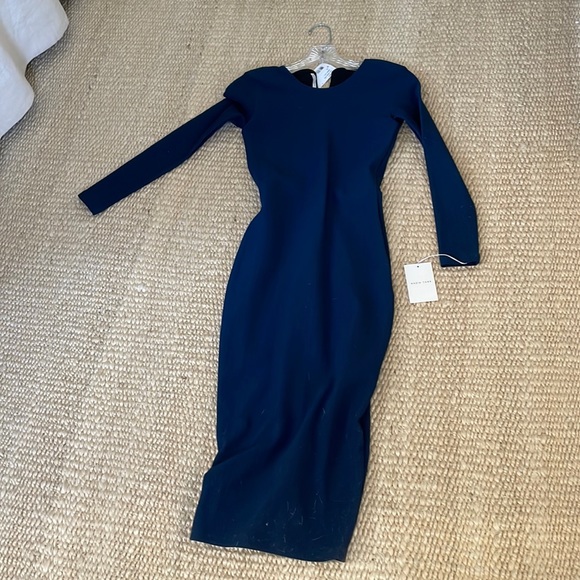 Navy stretchy Nadia Tarr dress small. Would fit 0-4. Unworn. Stretchy. - Picture 1 of 5